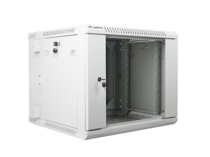 Комуникационен шкаф Lanberg rack cabinet 19" double-section wall-mount 9U / 600x600 for self-assembly (flat pack), grey