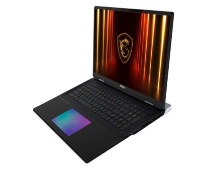 Лаптоп MSI Titan 18 HX AI A2XWJG, NVIDIA GeForce RTX 5090 24GB GDDR7, Intel Core Ultra 9 285HX, 18" 16:10 UHD+ (3840x2400), MiniLED, 120Hz, 64GB DDR5 6400MHz 32GBx2, 2TB NVMe PCIe Gen5x4 SSD, 2TB NVMe PCIe Gen4x4 SSD x2, Intel Killer Wi-Fi 7, Windows11 Pr