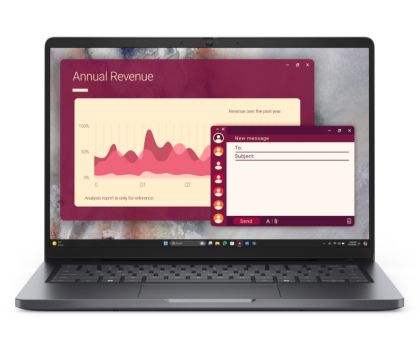 Лаптоп Dell Pro 14 PC14250, Intel Ultra 7 255U (12 TOPS NPU, 12 cores, up to 5.2 GHz), 14" FHD+(1920x1200) 300nits AG, 32 GB: 1x32 GB, DDR5, 5600 MT/s, 512 GB SSD, Intel Graphics, FHD HDR IR Cam and Mic, Wi-Fi 6E, FPR, Backlit Kb, Win 11 Pro, Platinum sil