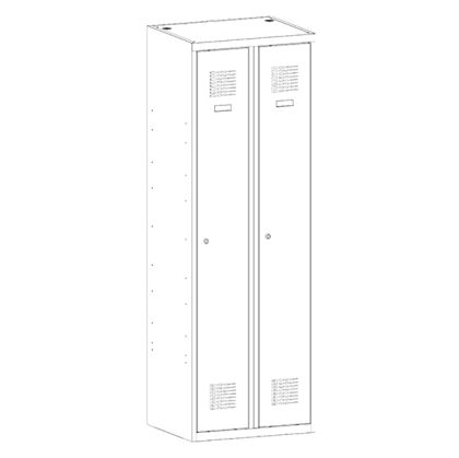 Метален гардероб Malow Wardrobe Locker SUM320W С 2 отделения, 60x50x180 cm Сив