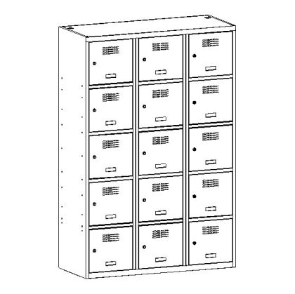 Метален гардероб Malow Wardrobe Locker SUS435W С 15 отделения, 120x50x180 cm Сив
