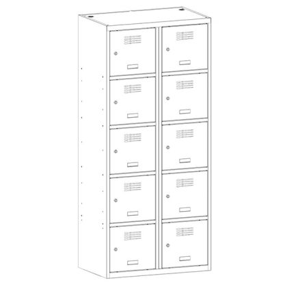 Метален гардероб Malow Wardrobe Locker SUS425W С 10 отделения, 80x50x180 cm Цвят по избор