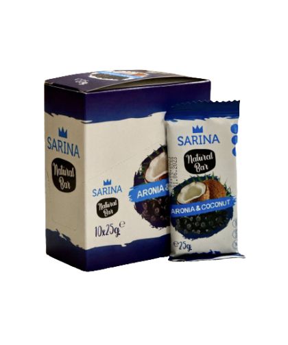 10 бр. Натурален десерт "Сарина" - АРОНИЯ и КОКОС 10бр. x 25 гр.