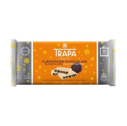 Шоколад Trapa, "Турон" бял с бисквитки, без глутен, 120 гр.
