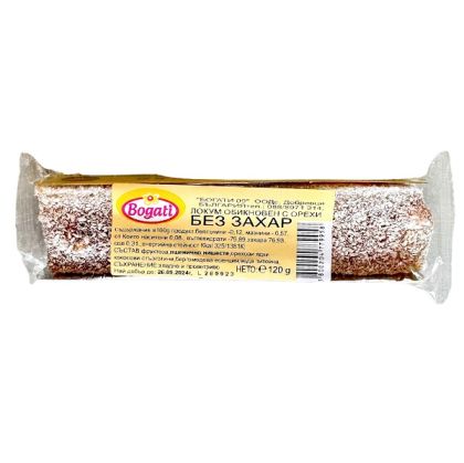 Локум с орехи, без захар, “Богати”, 120гр