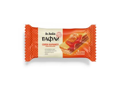Вафли със солен карамел, без захар, Dr. Keskin, 120гр