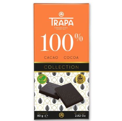Шоколад Trapa, КЕТО, 100% какао, 80 гр.