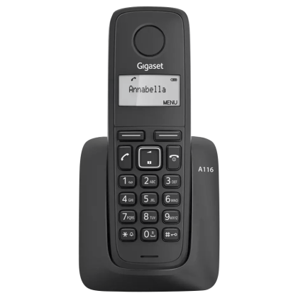 Безжичен DECT телефон Gigaset A116 - черен