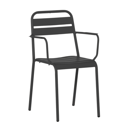 Метален градински стол ZAMFARA - черен