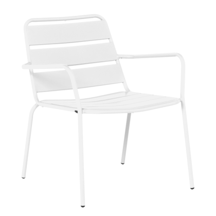 Метален градински стол SAKI - бял