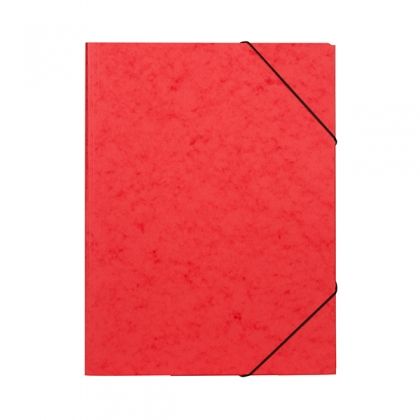 Папка с три капака и ластик Lux Картон, А4 Червена