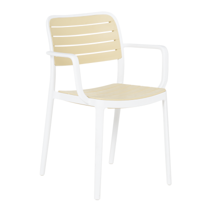 Пластмасов градински стол TEMARA - жълт - бял