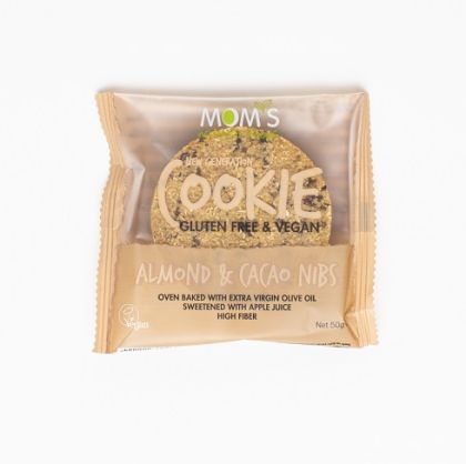 Бисквитка бадем и какаови зърна Mom's, без глутен 50 гр