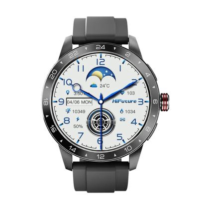 Часовник HiFuture Flex 2 Black, 1.39" FHD, 360?360, Bluetooth Call, IP68 Waterproof, 24/7 True Heart Rate & Blood Oxygen Sensor, Up to 10 days daily use, 100+ Sports Mode