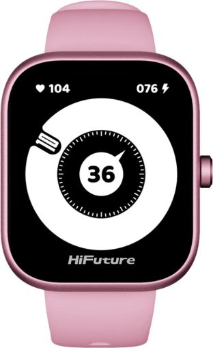 Часовник HiFuture Lume Pro Pink, 1.85 " AMOLED, Always on Display, Powered by Dual Core, Aerospace-Grade Ultra Light Aluminum Frame, Bluetooth Call, 3D User Interface, 1ATM Waterproof, 24/7 True Heart Rate & Blood Oxygen Sensor, 100+Sports Mode, Up to 7 d