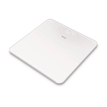 Везна Beurer GS 225 White Glass bathroom scale, Magic LED display; Automatic switch-off, overload indicator; height 2.7 cm; 180 kg / 100 g  5 years warranty; White