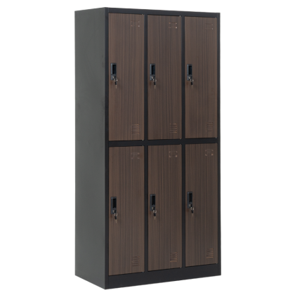 Метален шкаф Carmen CR-1243 J - черен-орех