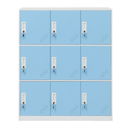 Метален шкаф Carmen CR-1298 J - бял / син