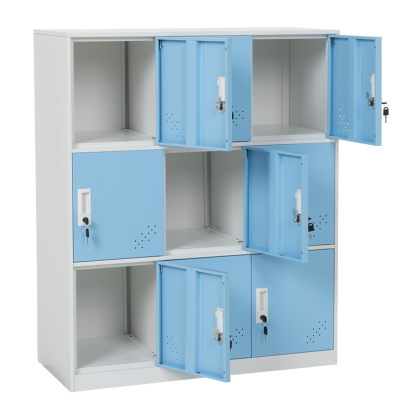 Метален шкаф Carmen CR-1298 J - бял / син