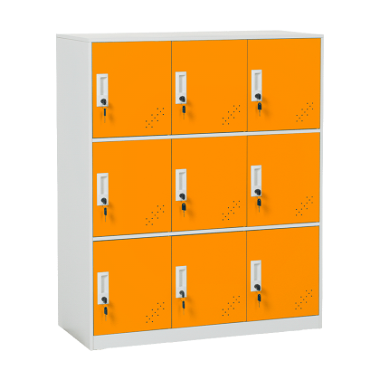 Метален шкаф Carmen CR-1298 J - бял / оранжев