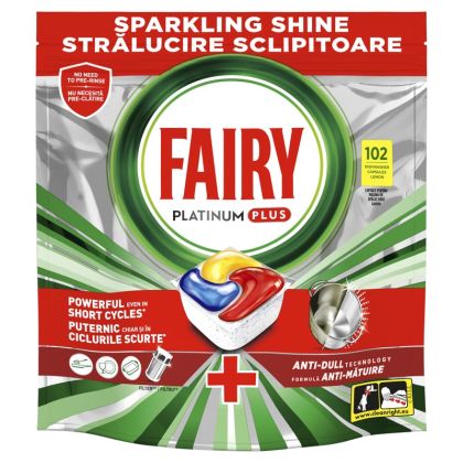 Таблетки за съдомиялна Fairy Platinum Plus Lemon 102 бр.