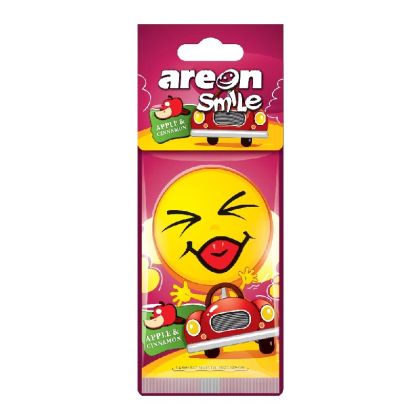 Ароматизатор за кола Ареон Smile Ябълка и Канела, хартиен
