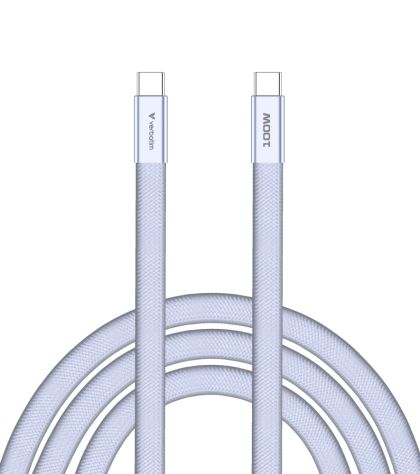 Кабел Verbatim Sync & Charge SoftTouch USB-C to C cable 100W 120 cm - Purple