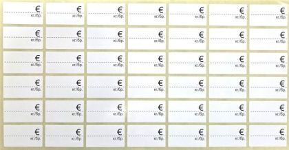 Етикети за цени EURO 17х30 mm 10л.х42ет./комплект Бели