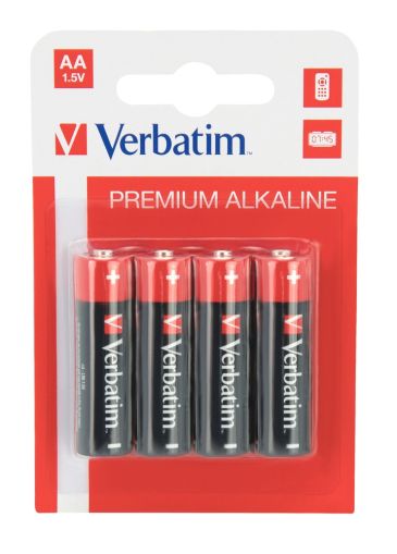 Батерия Verbatim Alkaline Battery AA 4 Pack (Hangcard)