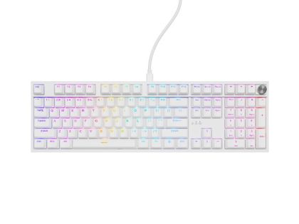 Клавиатура Genesis Mechanical Gaming Keyboard Thor 404 White RGB Backlight Gateron Peach Silent, US Layout