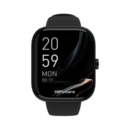 Часовник HiFuture Lume Black, 1.85 " IPS, Powered by Dual Core, Aerospace-Grade Ultra Light Aluminum Frame, Bluetooth Call, 3D User Interface, 1ATM Waterproof, 24/7 True Heart Rate & Blood Oxygen Sensor, 100+ Sports Mode, Up to 7 days daily use