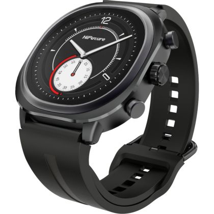 Часовник HiFuture AIX Lite Black,  1.43" AMOLED,  466*466, Powered by Dual Core & Syntra AI, Bluetooth Call, 1ATM Waterproof, Sixth Generation Health Sensor, Up to 10 days daily use, Extra Fabric Strap inbox