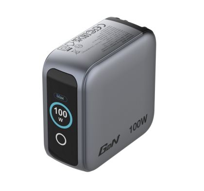 Зарядно устройство Verbatim Mini GaN Charger 100W with Display + 100W USB-C to USB-C Cable (Charger and Data transfer) Grey