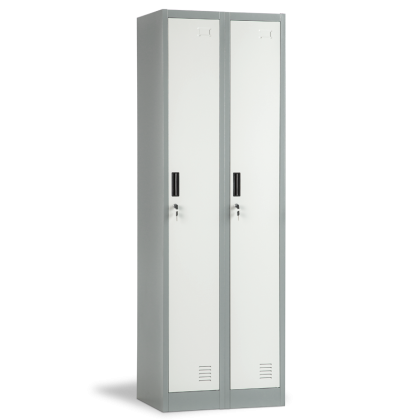Метален шкаф Carmen CR-1242-2 J LUX - сив / тъмносив