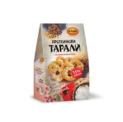 Тарали с мак и сусам, 15% протеин Dr. Keskin, 80 гр