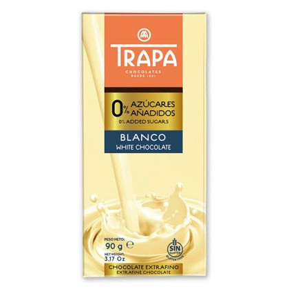 Шоколад Trapa, без захар, БЯЛ, 90 гр.