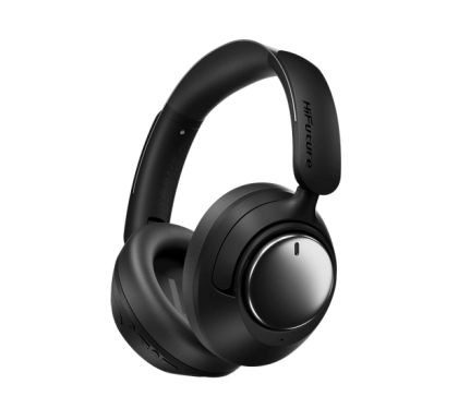 Слушалки HiFuture TOUR MkII Black, Hybrid Active Noise Canceling, 40Hours Playtime, Memory Protein Foam Cover, Metallic Headband, Wireless 5.4, AUX Cable