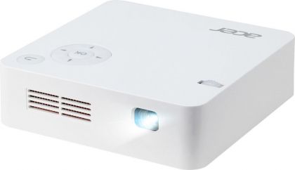 Мултимедиен проектор Acer Projector C202i, LED, FWVGA (854x480), 300 ANSI Lumens, 5000:1, HDMI/MHL x1, USB, WiFi, Headphone out, DC Out (5V/1A usb) x1, build-in battery, Ultra-light 350g, White