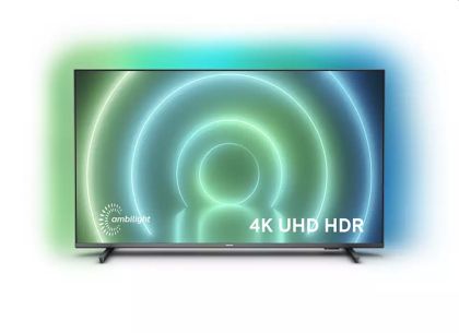 Телевизор Philips 55PUS7906/12, 55" UHD 4K LED 3840x2160, DVB-T2/C/S2, Ambilight 3, HDR10+, HLG, Android 10, 60Hz, BT 5.0, HDMI 2.1 VRR, ARC, USB, Cl+, 802.11n, Lan, 20W RMS, Borderless design, Black+Sunne ET TV Bracket, 37"-70", max 35kg, max. VESA 600x4