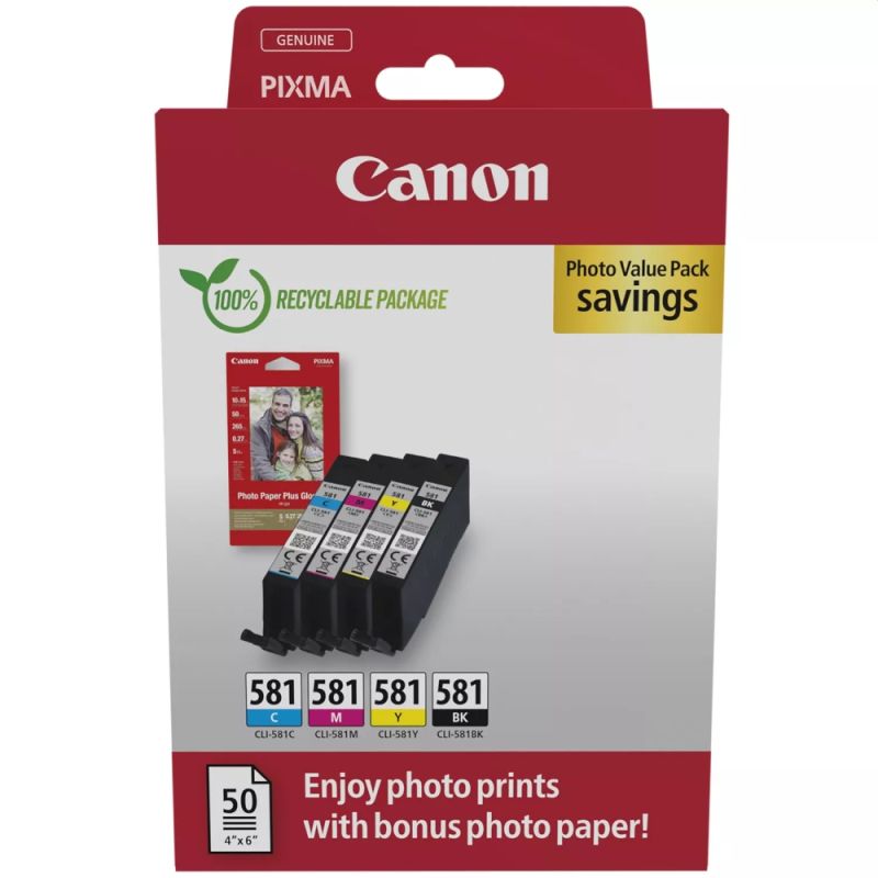 Консуматив Canon CLI-581 C/M/Y/BK Photo Value Pack