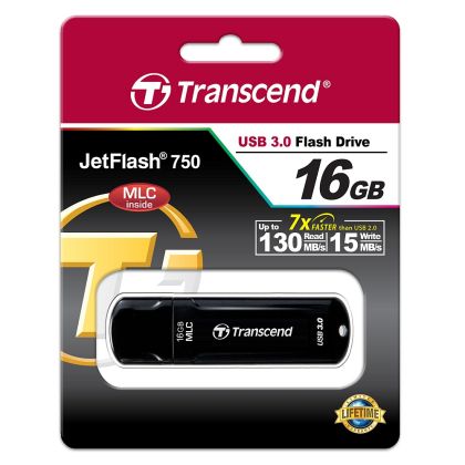 Памет Transcend 16GB JETFLASH 750, USB 3.0, black