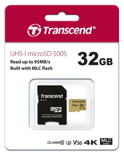 Памет Transcend 32GB micro SD UHS-I U3 (with adapter), MLC