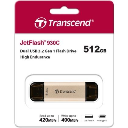 Памет Transcend 512GB, USB3.2, Pen Drive, TLC, High Speed, Type-C