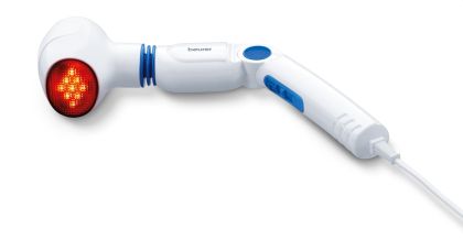 Масажор Beurer MG 40 infrared massager; Soothing vibration massage; Rotating massage head and 3-way adjustable handle; Infrared heat; 3 function levels; 4 interchangeable massage attachments