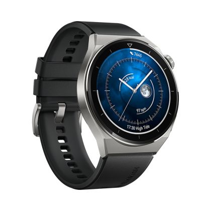 Часовник Huawei Watch GT 3 Pro 46mm, Odin-B19S, 1.43", Amoled, 466x466, PPI 326, 4GB, Bluetooth 5.2 supports BLE/BR/EDR, 5ATM, NFC, GPS, Battery 530 maAh, Black Fluoroelastomer Strap