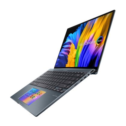Лаптоп Asus Zenbook OLED UX5400EA-OLED-KN731R, Screenpad, Intel Core i7-1165G7 2.8 GHz (12M Cache, up to 4.7 GHz), OLED 14" 2.8K (2880 x 1800),400Nits Glare, 16GB LPDDR4(ON BD), Intel Iris Xe, PCIEG3x2 1TB SSD,Thunderbolt,TPM,Windows 10 Pro-, Bag, Stylus,
