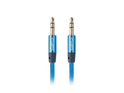 Кабел Lanberg mini jack 3.5mm M/M 3 pin cable 1m, blue premium
