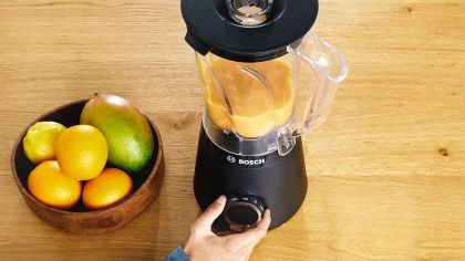 Блендер Bosch MMB6141B Series 4, VitaPower Blender, 1200 W, Tritan blender jug 1.5 l, Two speed settings and pulse function, ProEdge stainless steel blades made in Solingen, Black