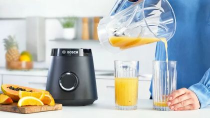 Блендер Bosch MMB6141B Series 4, VitaPower Blender, 1200 W, Tritan blender jug 1.5 l, Two speed settings and pulse function, ProEdge stainless steel blades made in Solingen, Black