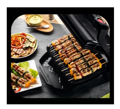 Барбекю Tefal GC714834, Optigrill+ Black Snacking, 600cm2 cooking surface, snacking tray, automatic cooking sensor, 6 automatic programs, 4 adjustable temp., cooking level indicator, non-stick die-cast alum. Plates